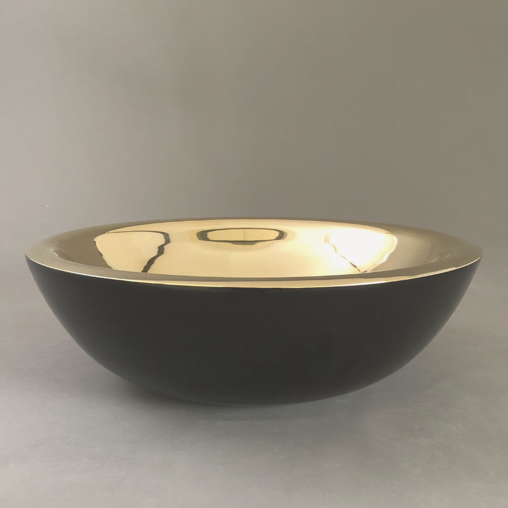 Black and Brass Double Skin Basin Large