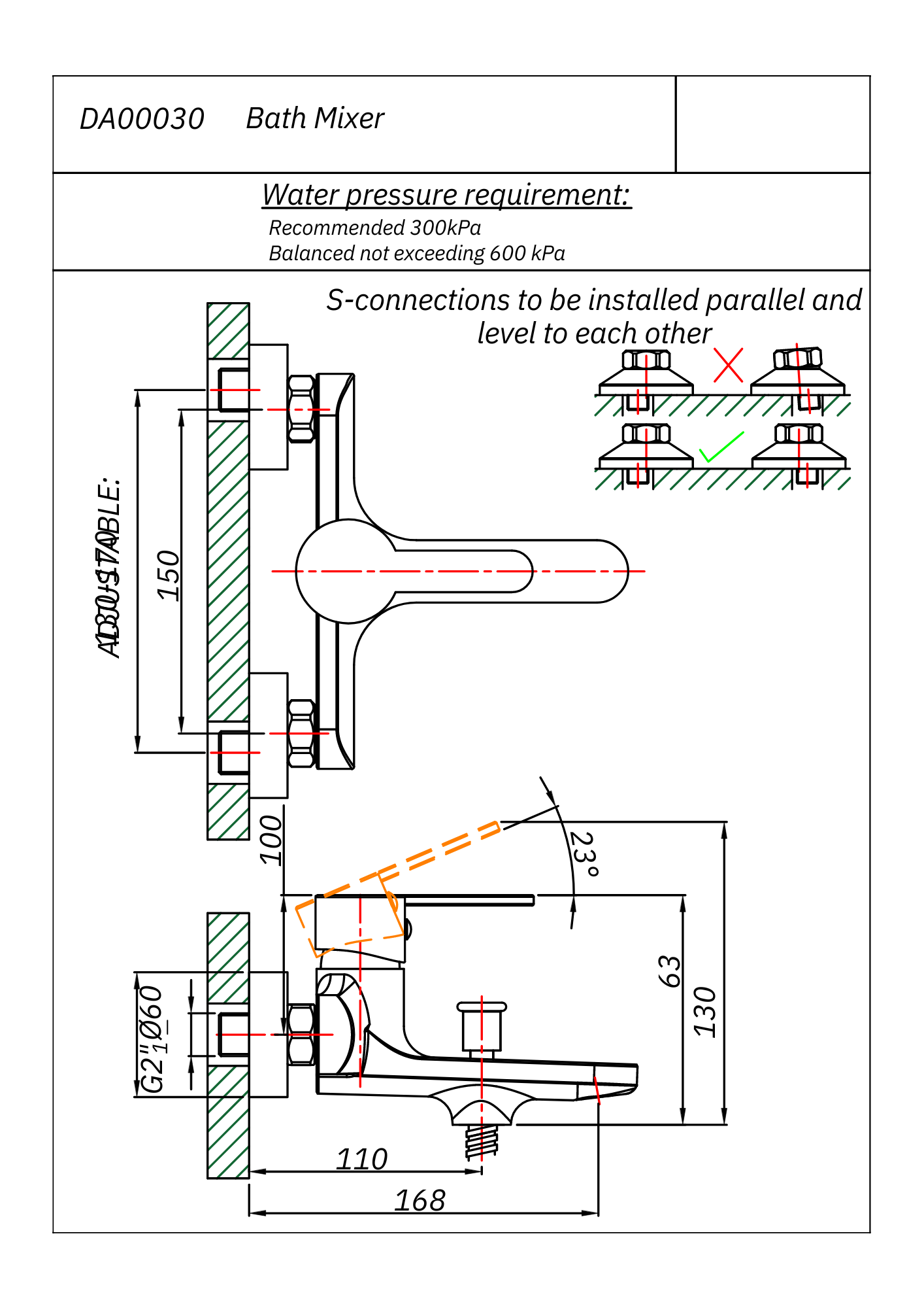Darling Bath Mixer Tap W/T Standard Offset