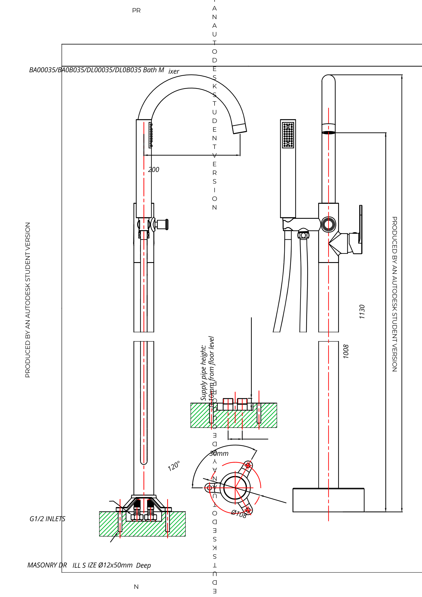 Neo Round Free Standing Bath Mixer Tap With Hand Shower