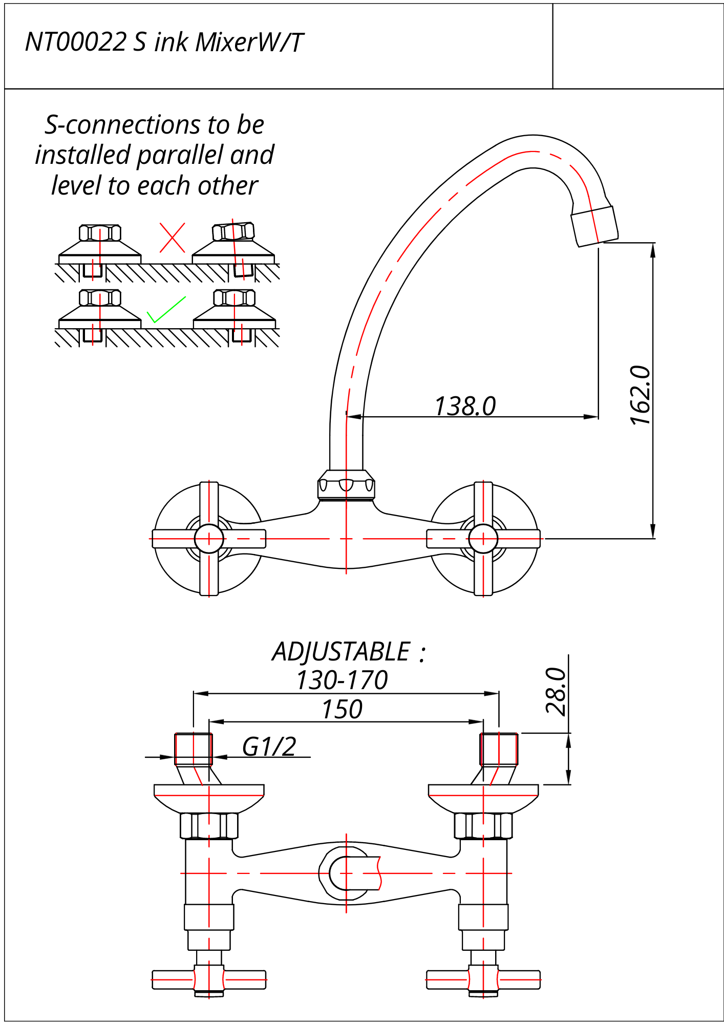Neap Sink Mixer Tap W/T Standard Offset