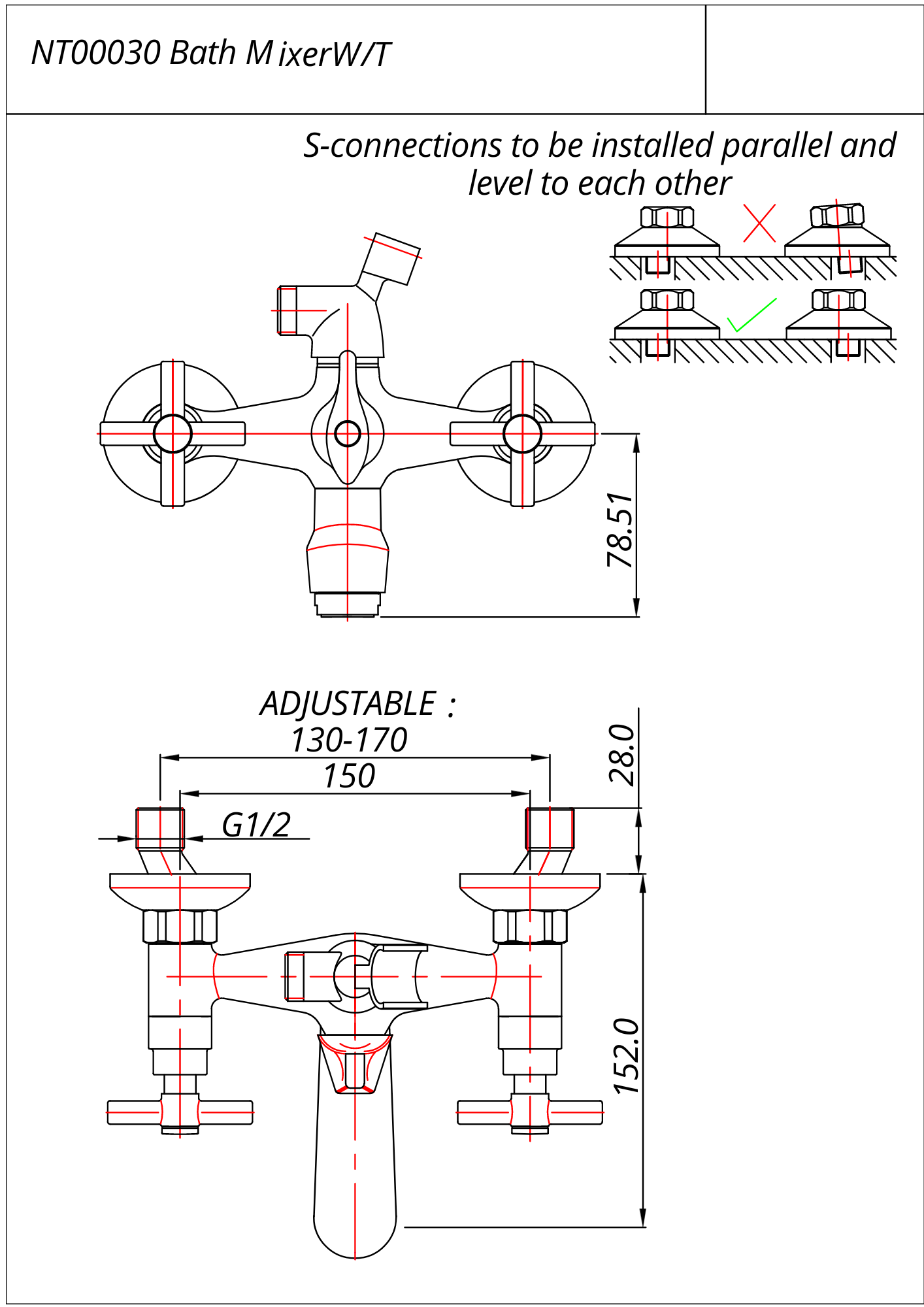 Neap Bath Mixer Tap W/T Standard Offset