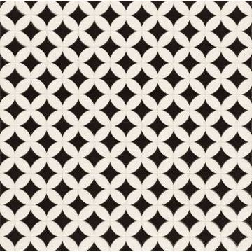 Orly Black & White Porcelain Decor Tile 442 x 442mm