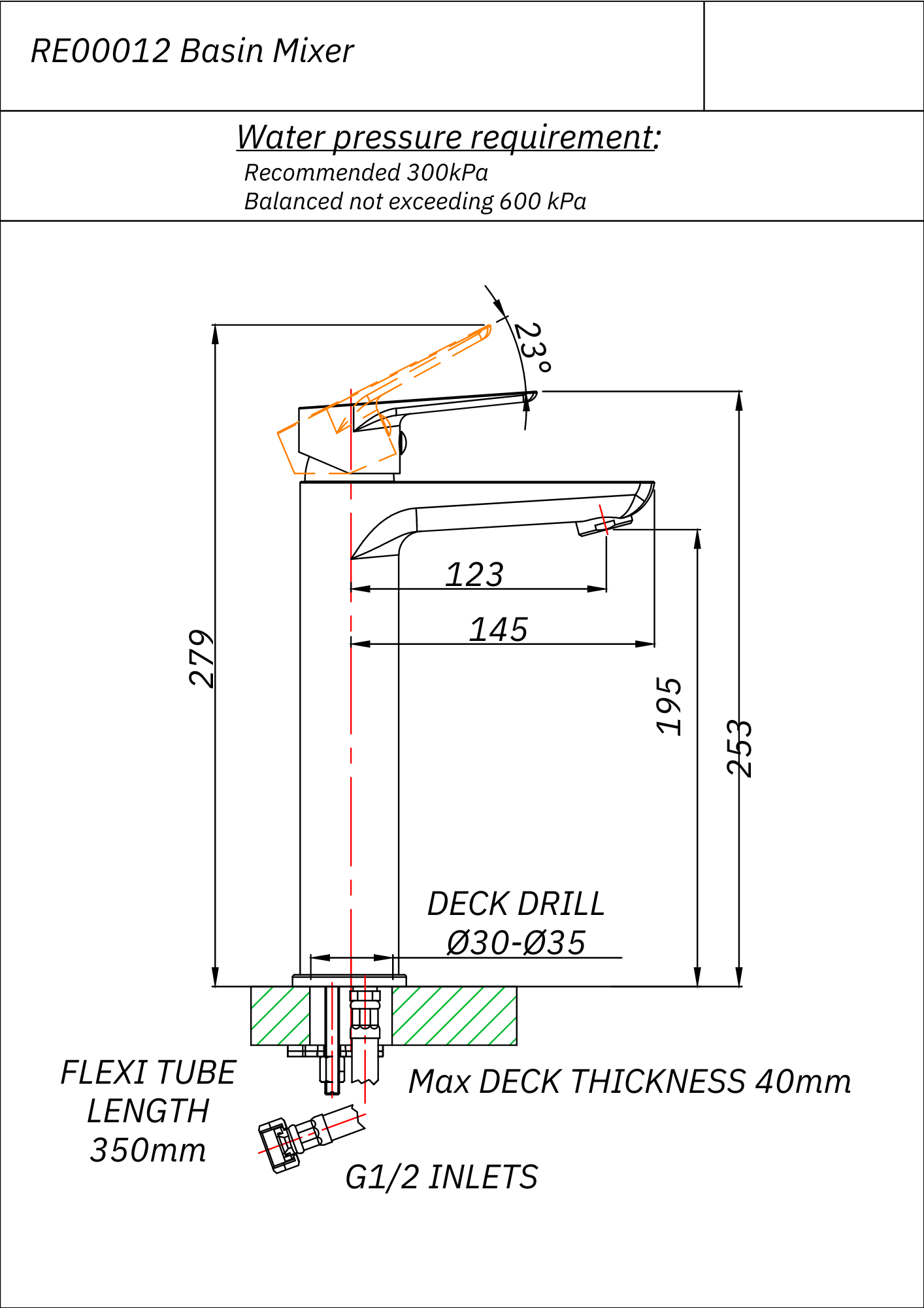 Ritz High Basin Mixer Tap