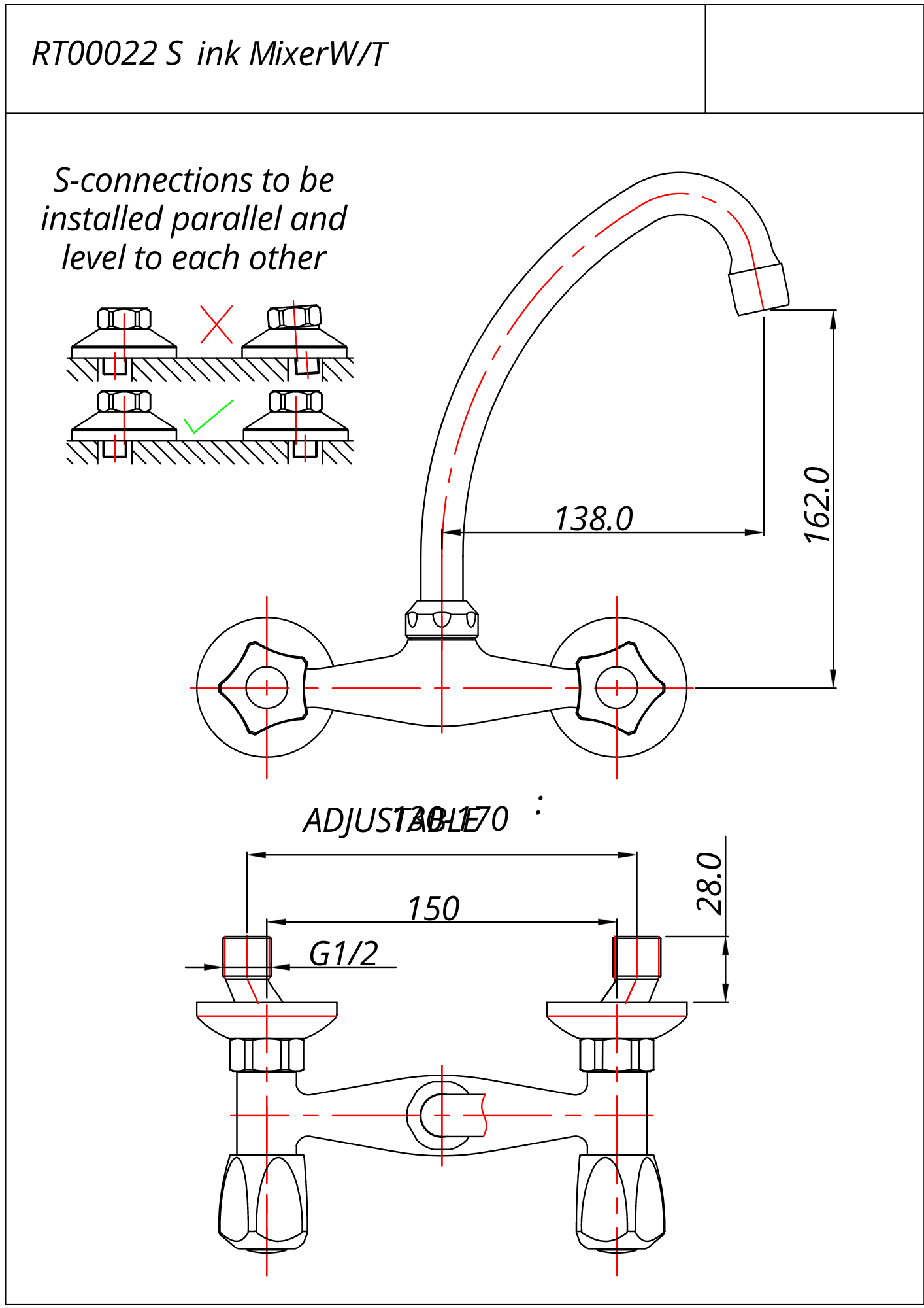 Rip Sink Mixer Tap W/T Standard Offset