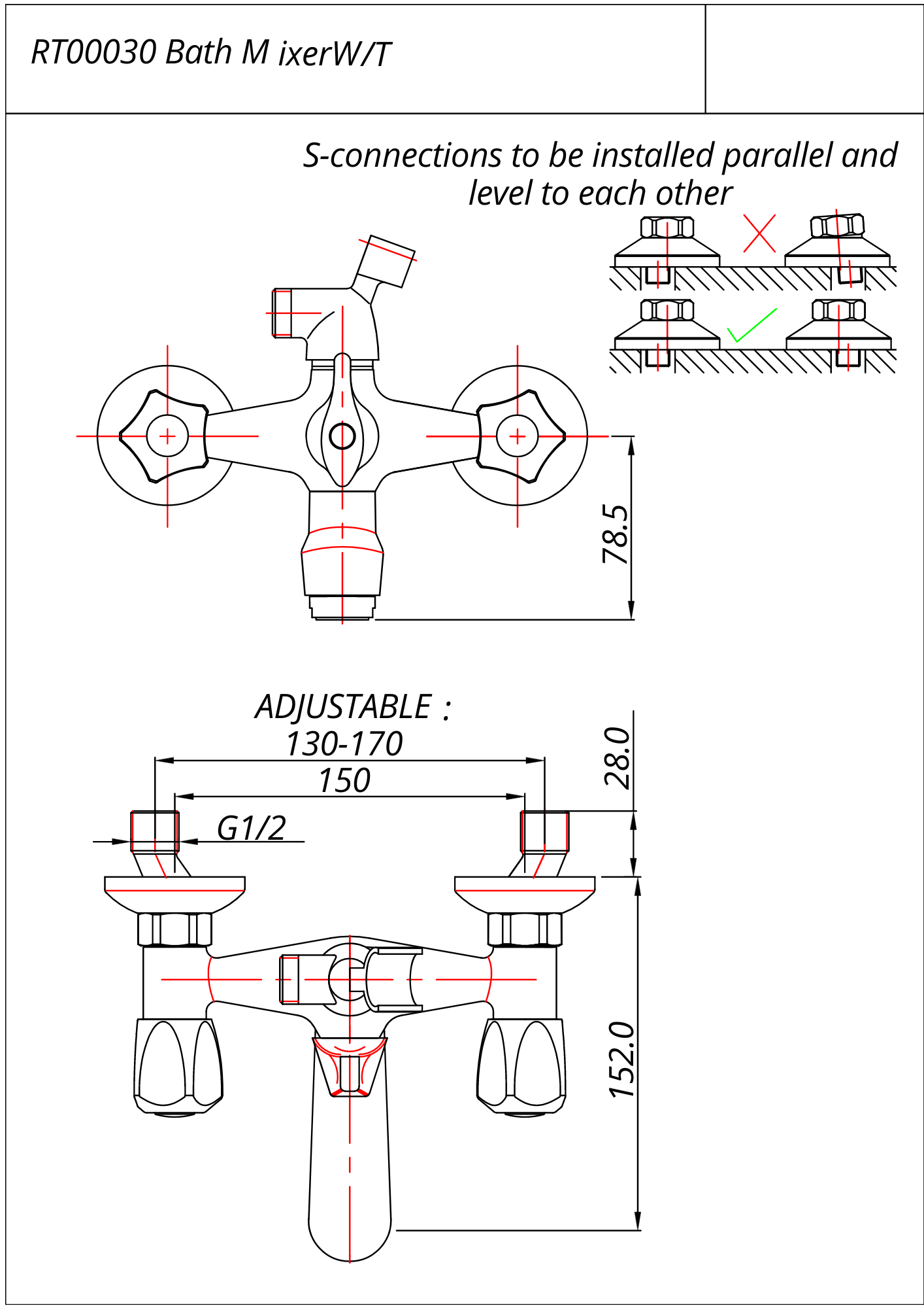 Rip Bath Mixer Tap W/T Standard Offset