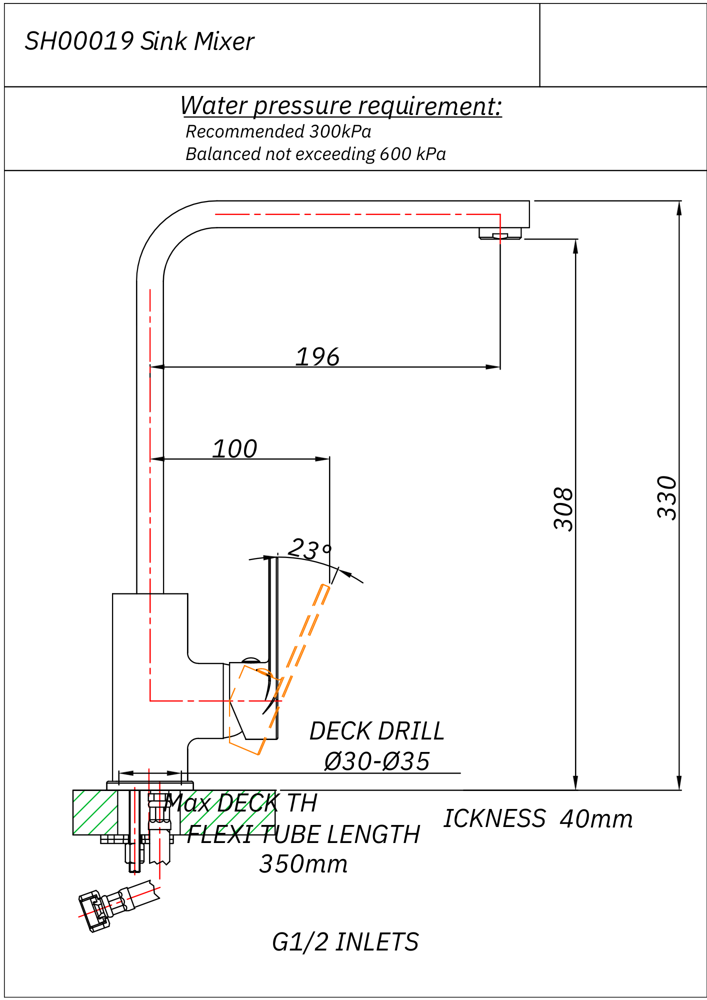 Shore Single Hole Sink Mixer Tap