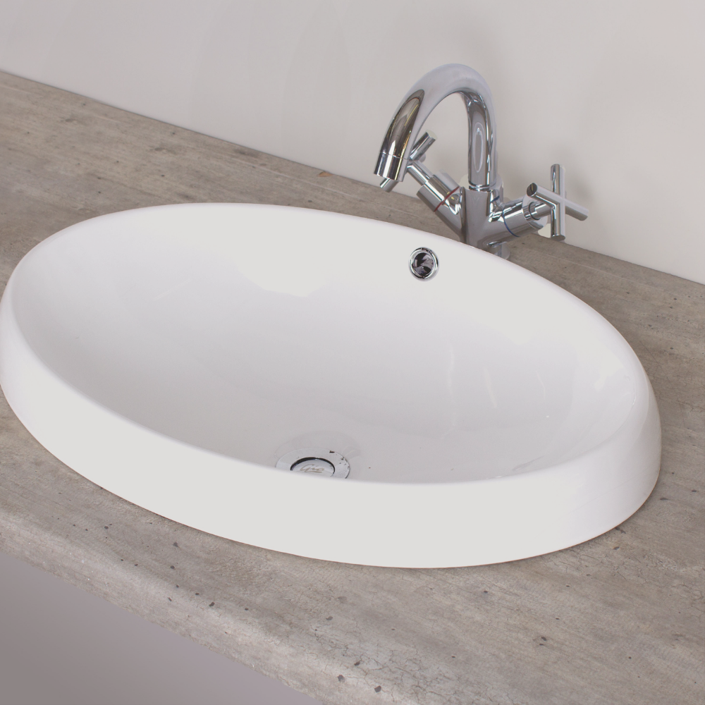 Semi Recessed Oval Basin