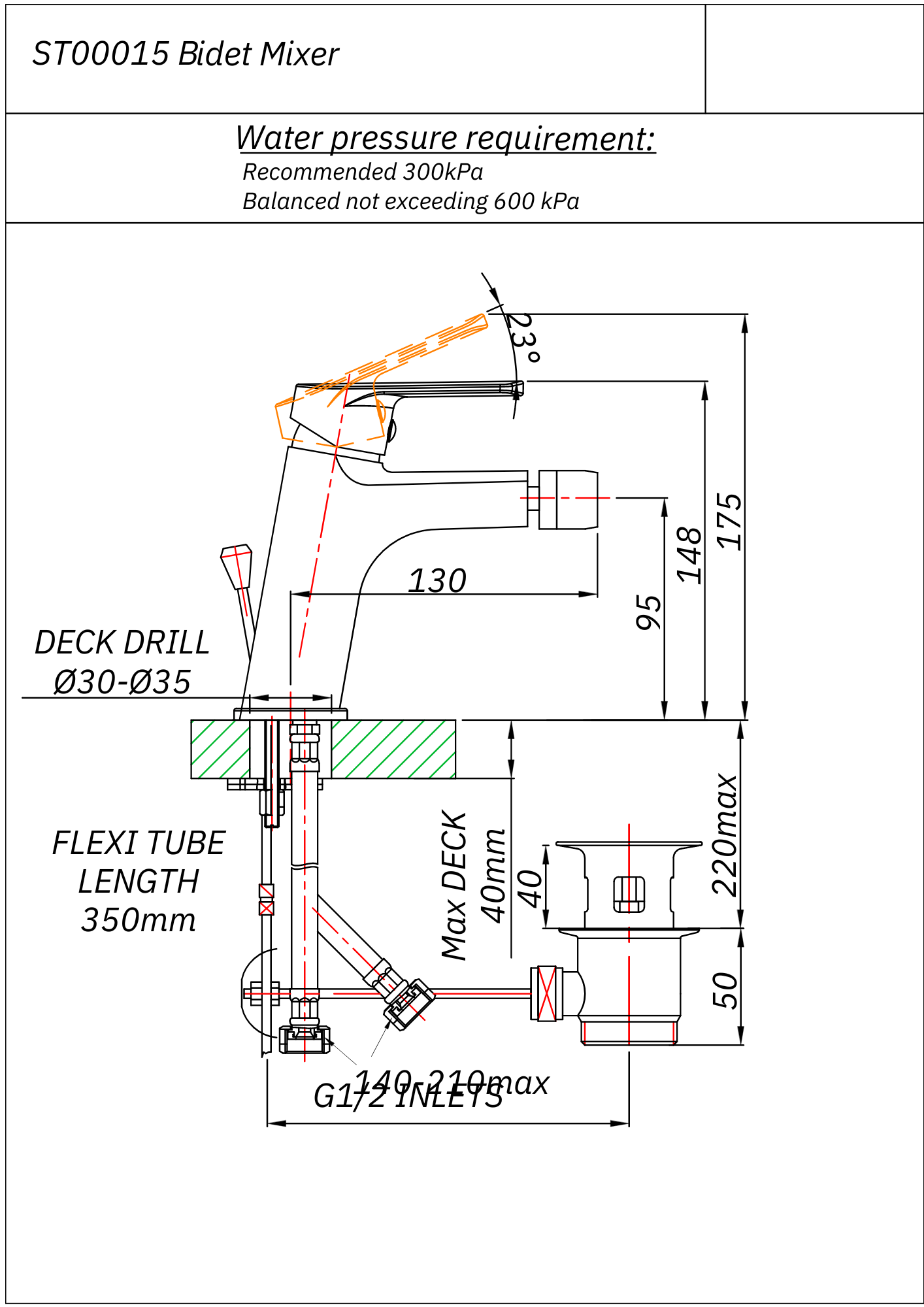 Spring Bidet Mixer Tap