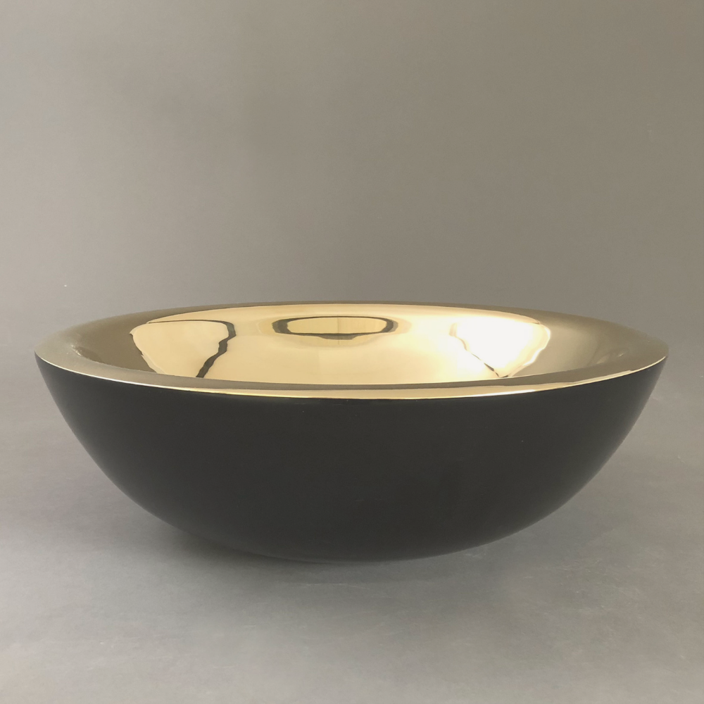 Black and Brass Double Skin Basin - Option 1