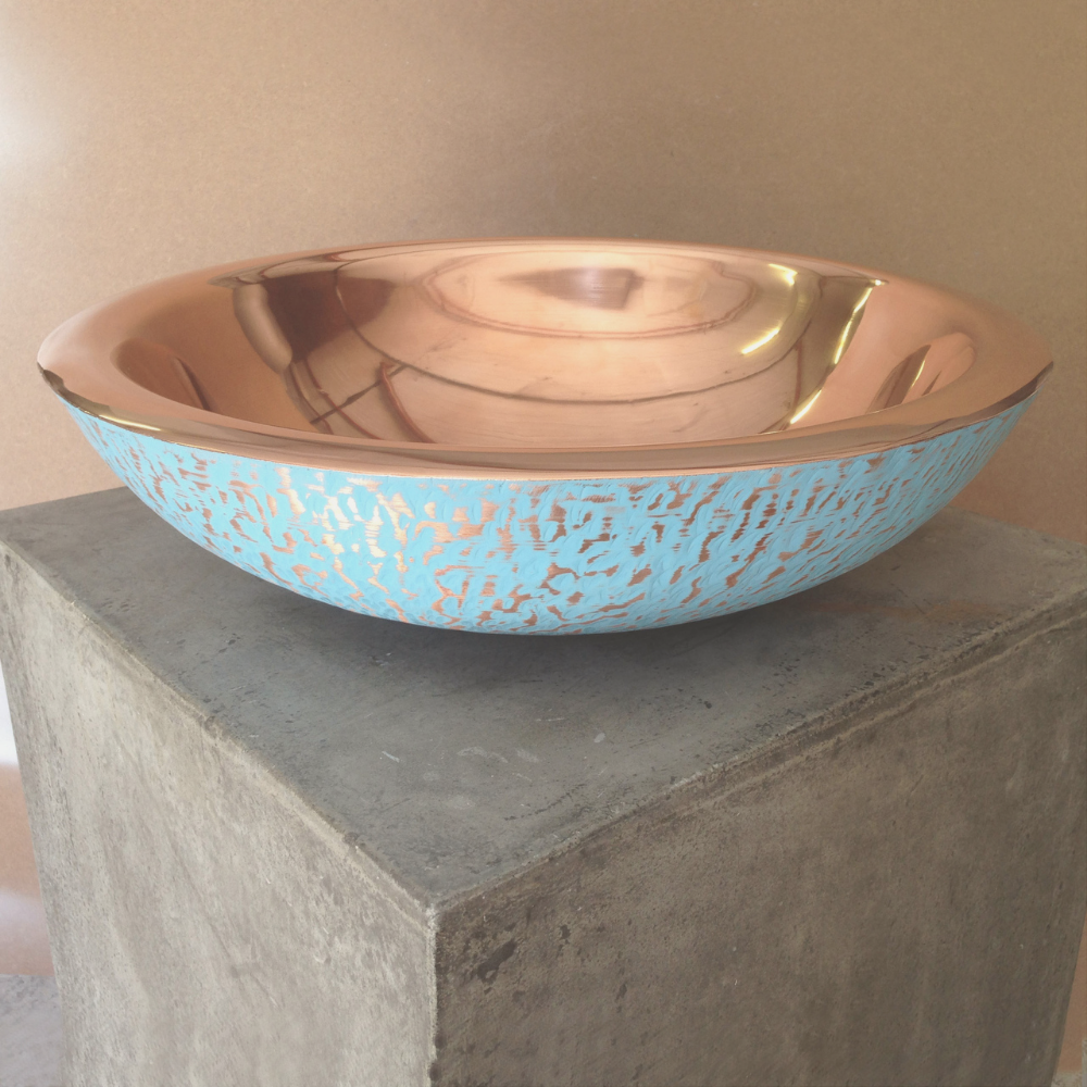 Copper & Turquoise Double Skin Basin